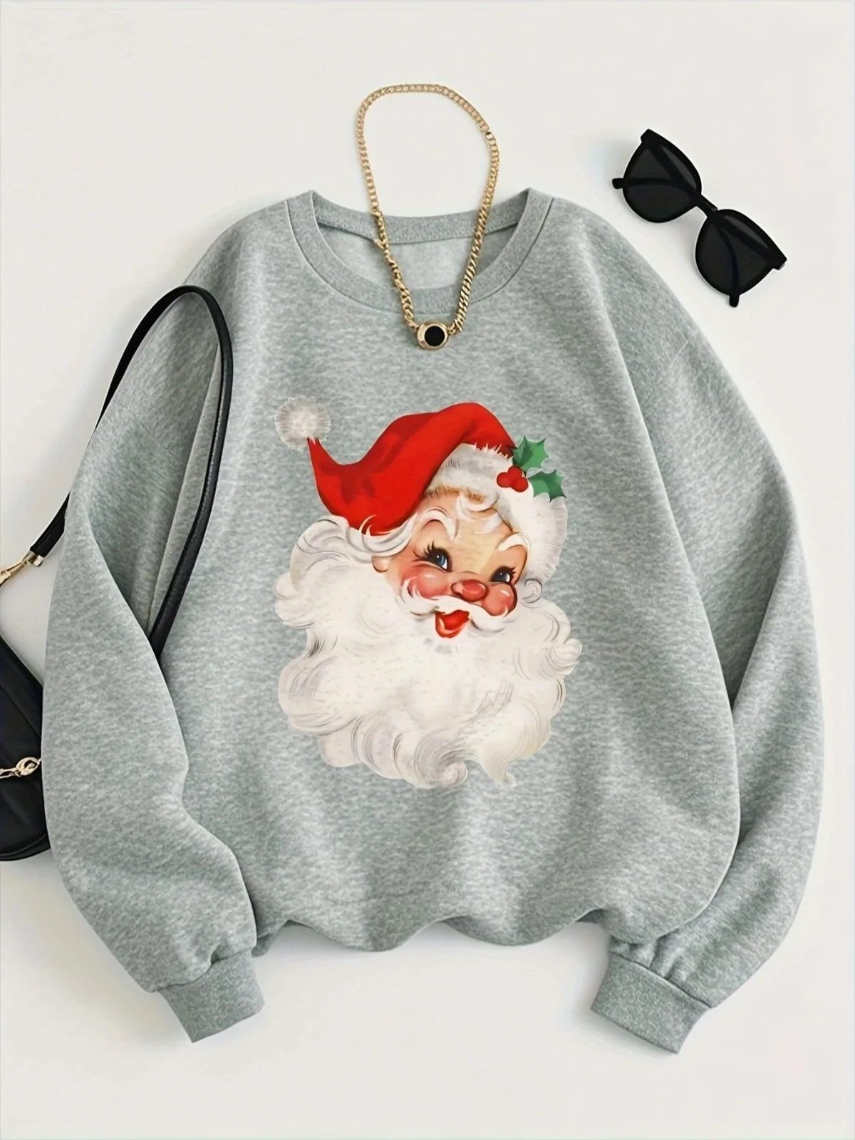Santa Print Sweatshirt